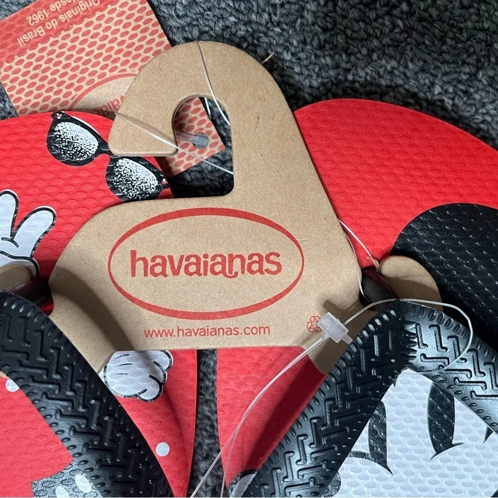 Havaianas Mickey Mouse Red Flip Flops Size 13
